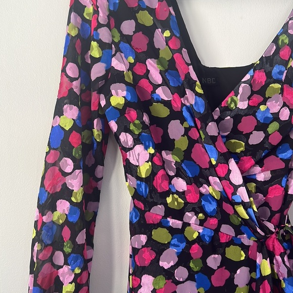 NBD Revolve Maxine Mini wrap Dress in Painted Dot - Picture 10 of 13